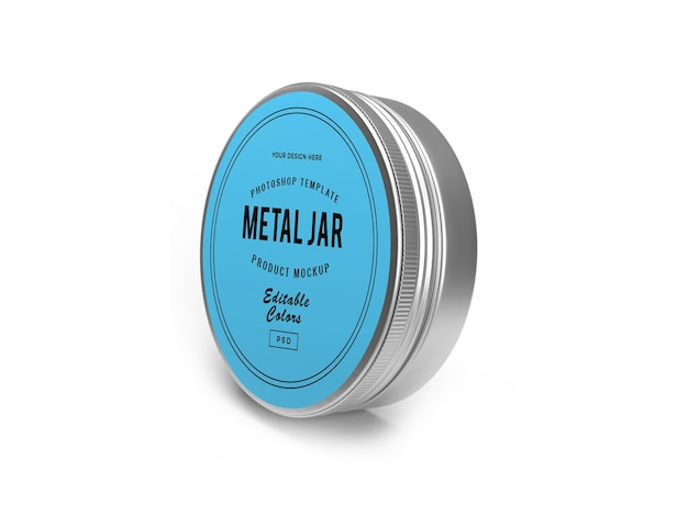 Metal Tin Jar 3D Mockup Design 3D Rendering