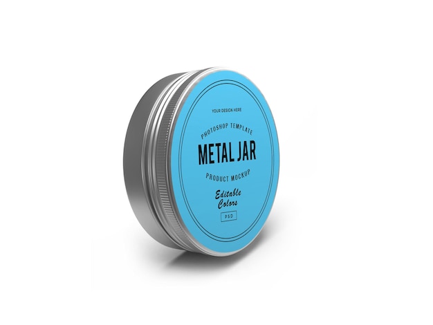 Metal Tin Jar 3D Mockup Design 3D Rendering