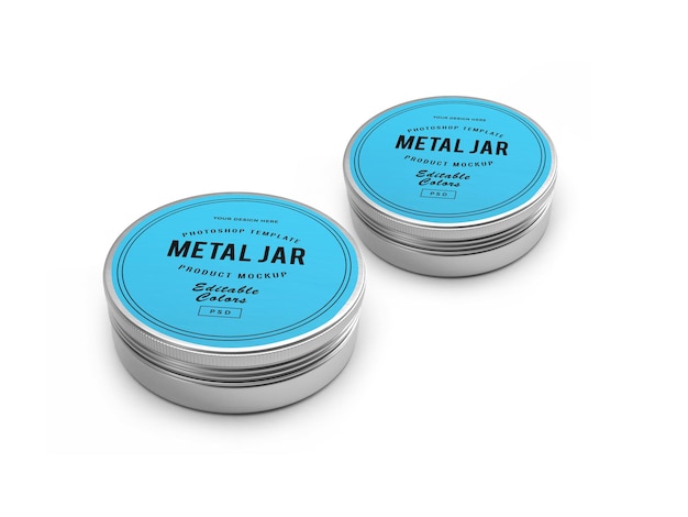 Metal tin jar 3d mockup