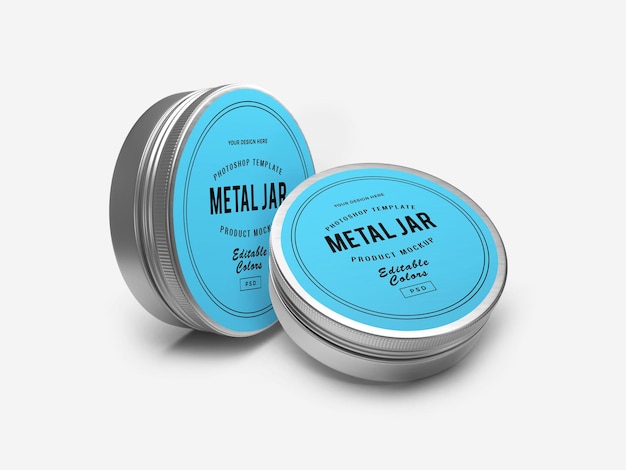 Metal tin jar 3d mockup