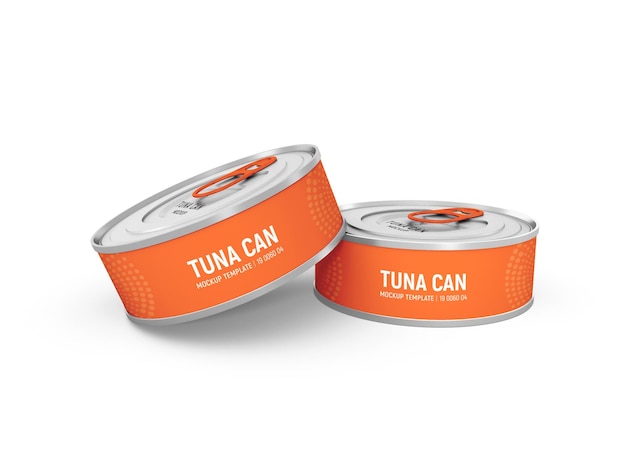 Metal tuna fish can packaging mockup