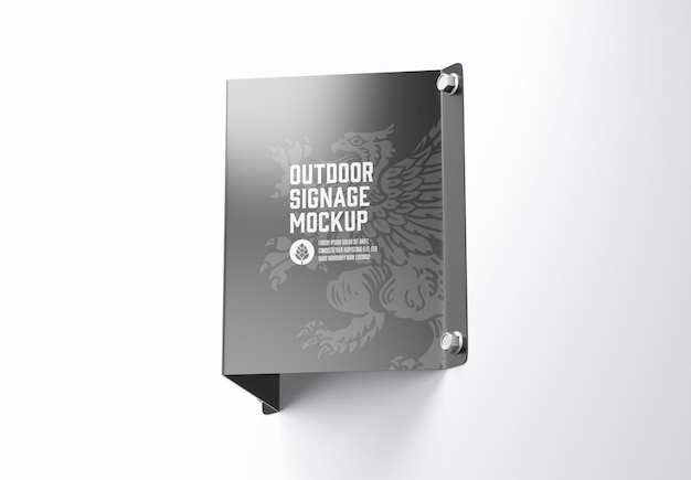 Metal Wall Signage Mockup