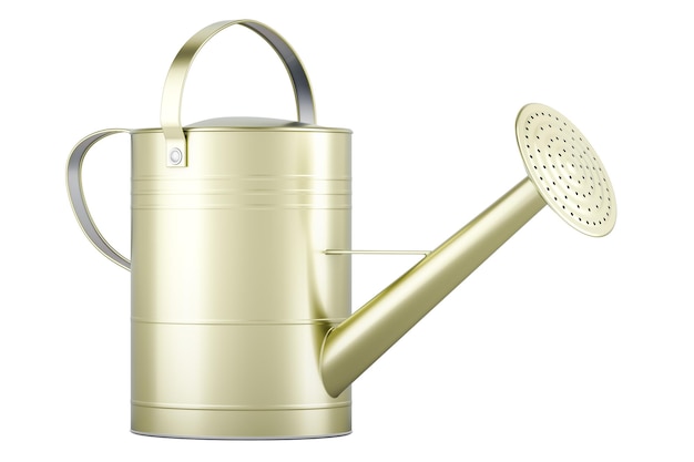 PSD metal watering can 3d rendering isolated on transparent background