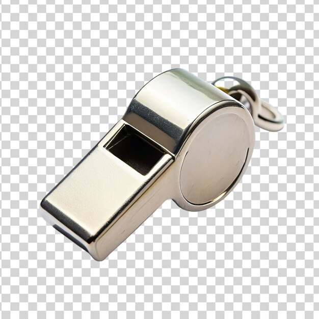 PSD metal whistle isolated on transparent background