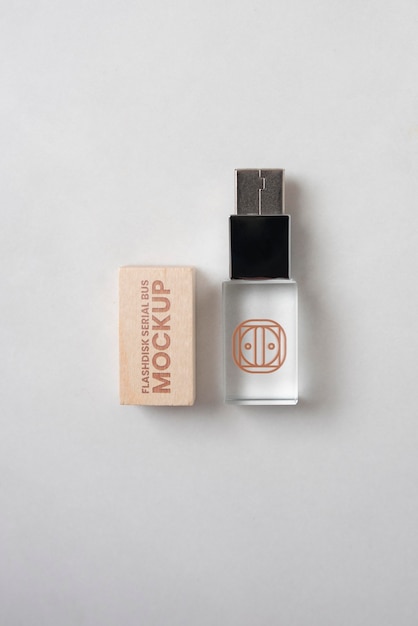 metal, wood and vegan leather accessories mockup
