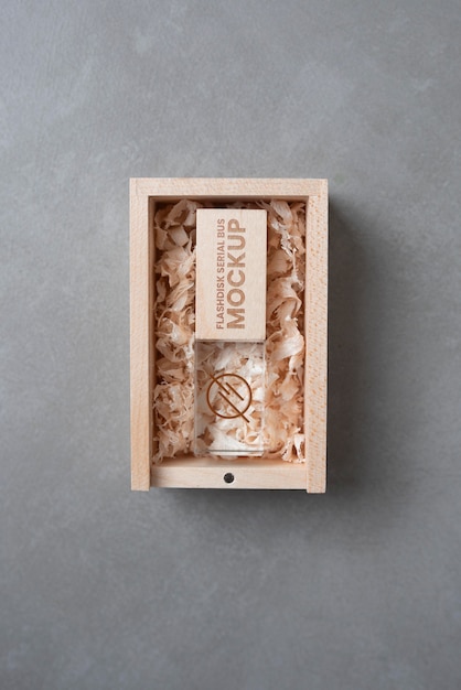 metal, wood and vegan leather accessories mockup