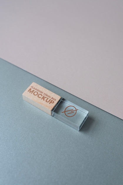 metal, wood and vegan leather accessories mockup