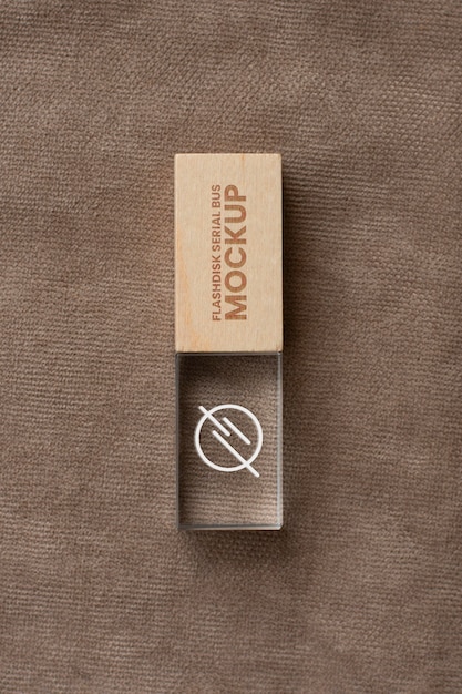 metal, wood and vegan leather accessories mockup