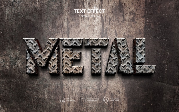 metal worn text effect