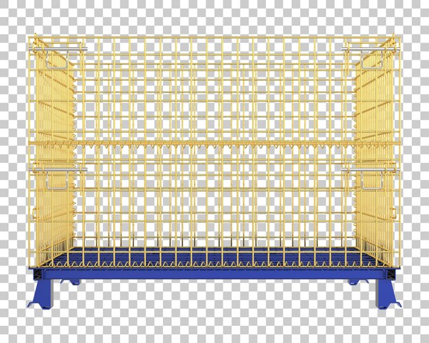 PSD metalen draadmand op transparante achtergrond 3d-rendering illustratie