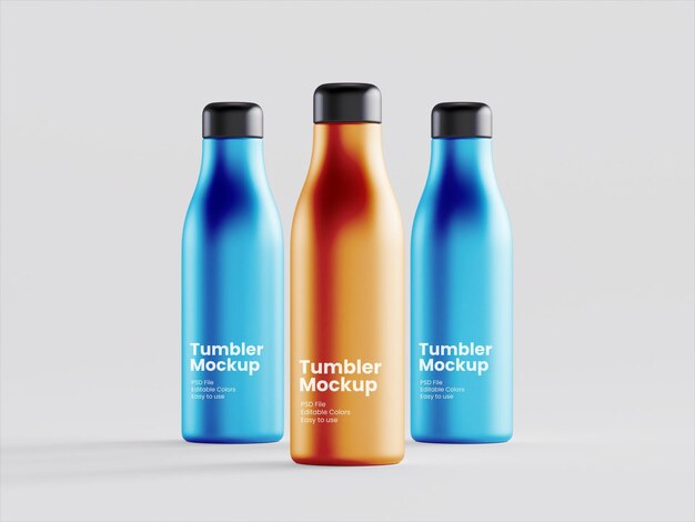 Metalen fles tuimelaar mockup