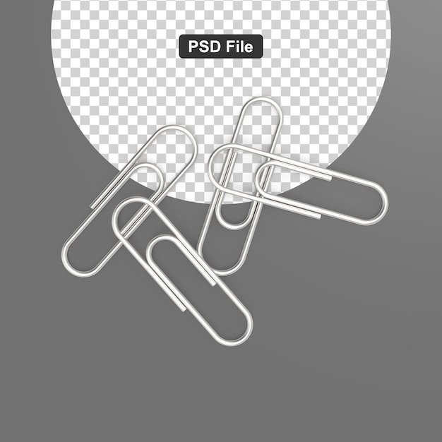 PSD metalen paperclip object transparant