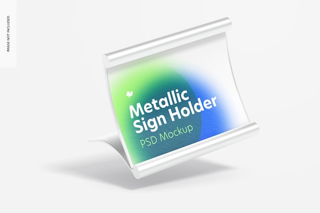 Metalen tafelbord houder mockup, vallende