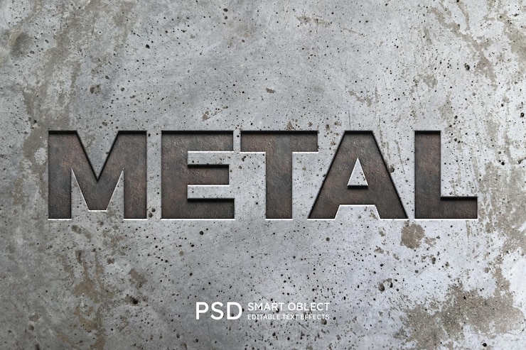 PSD metalen tekststijleffect