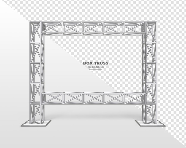 Metalen truss-systeem in realistische 3d-weergave op transparante achtergrond