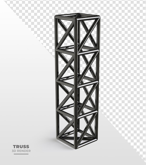 PSD metalen truss-systeem in realistische 3d-weergave op transparante achtergrond