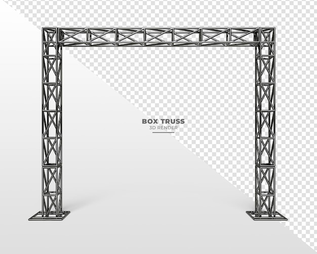 Metalen truss-systeem in realistische 3d-weergave op transparante achtergrond