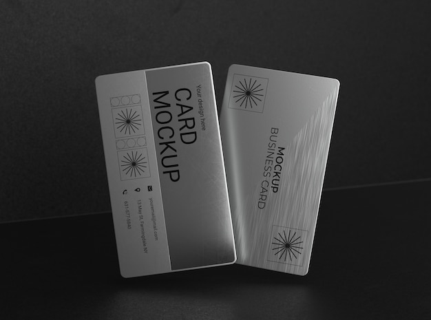 PSD metalen visitekaartje mockup ontwerp