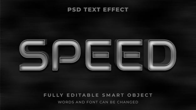 Metalic speed editable text effect