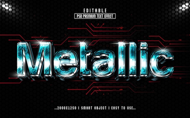 Metallic 3d-teksteffectstijl psd