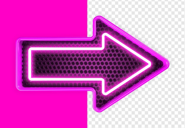 Metallic arrow with pink neon