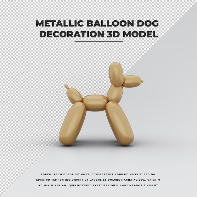 PSD metallic balloon dog decoration