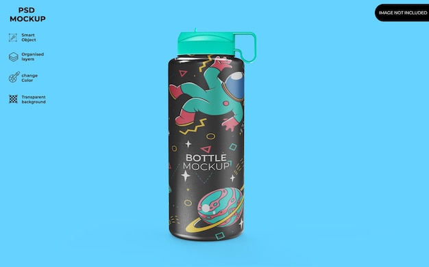 Metallic bottle mockup