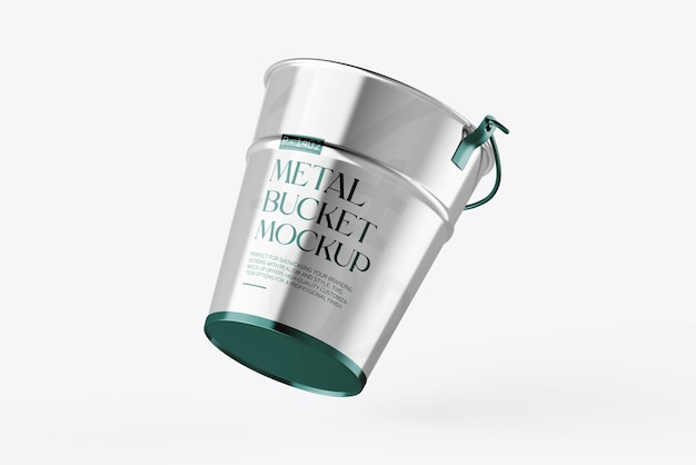 A Metallic bucket with a handle