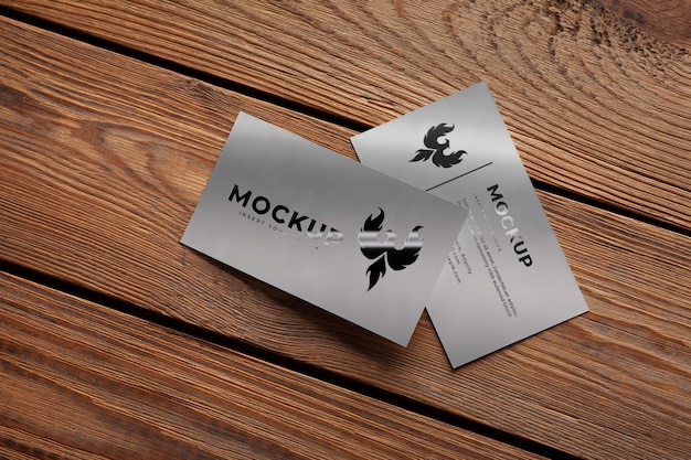 PSD metallic business card design mock-up