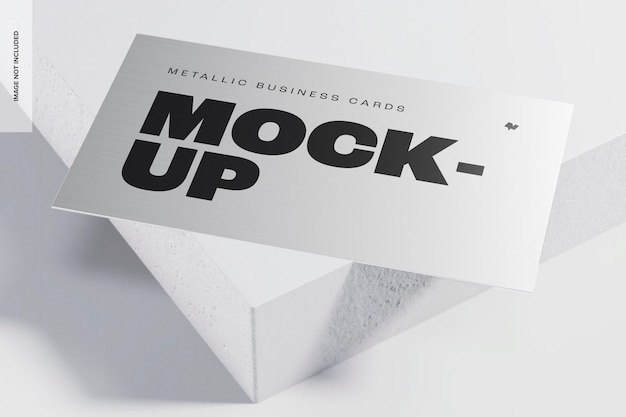 Metallic Business Card Mockup, on Podium