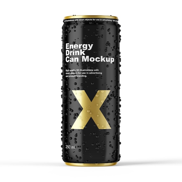 Metallic can mockup