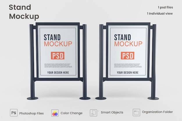 metallic citylight billboard mockup half 
