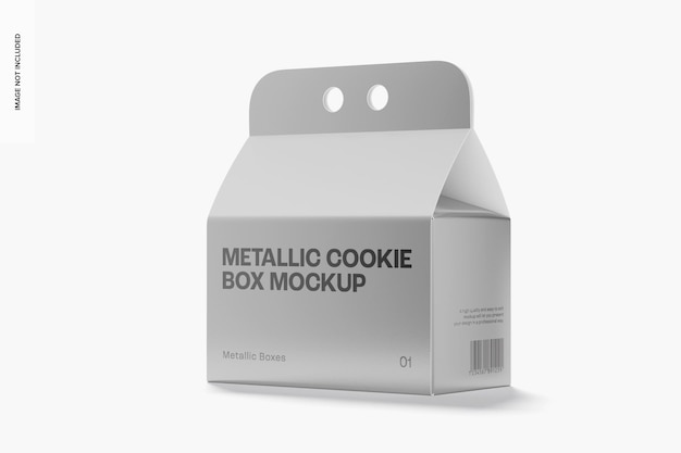 Mockup di scatola di biscotti metallica