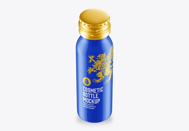 Metallic cosmetic bottle mockup