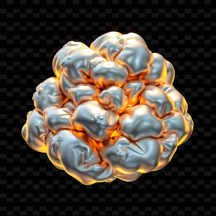 PSD metallic cumulus congestus cloud with gleaming surfaces reflective edges and_isolated_neon_object