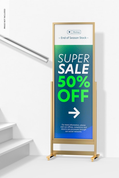 PSD metallic display stand mockup