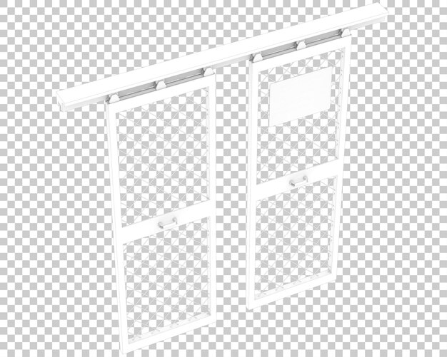 PSD Металлическая дверь изолирована на прозрачном фоне 3d рендеринг иллюстрации