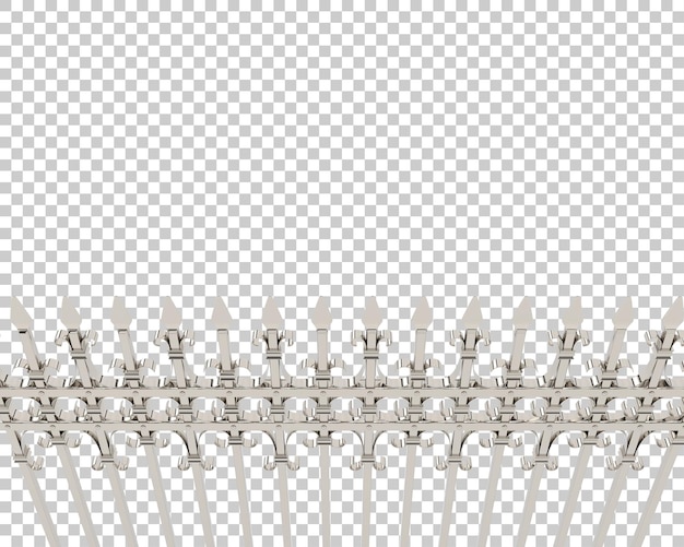 PSD Металлический забор на прозрачном фоне 3d рендеринг иллюстрации