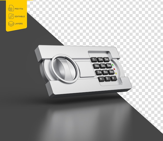 Metallic Finish Digital Safe with A Combination Lock And Circular Handle For Access 3D Illustration