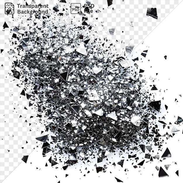 PSD metallic flake scatter vector symbol chrome sparkles on a isolated background