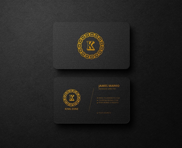 PSD metallic foil luxurious black business card