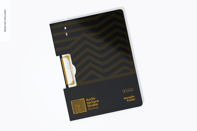 Metallic Folder Mockup Top View