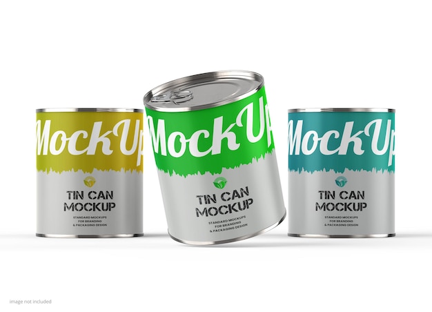 Metallic Food Can Mockup