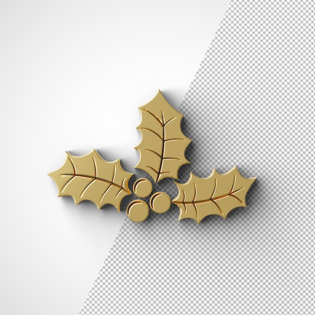 Metallic goud 3D kerst ornament. Realistisch abstract model met 3d. Aangepaste kleur achtergrond