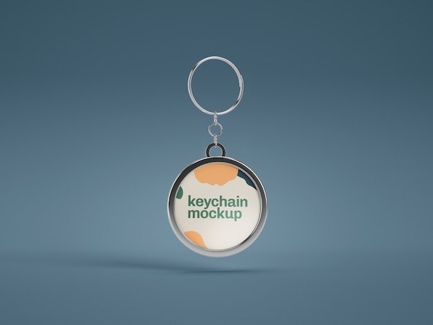 Metallic keychain mockup