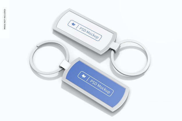 Metallic keychains mockup