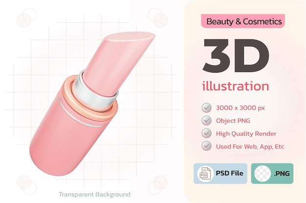 Metallic lipsticks beauty and cosmetic 3d Illustration