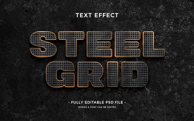 Metallic little holes text effect