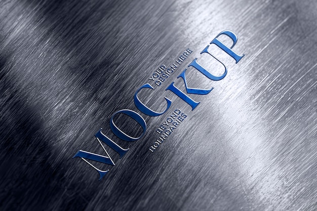 metallic logo effect with galactic cobalt color