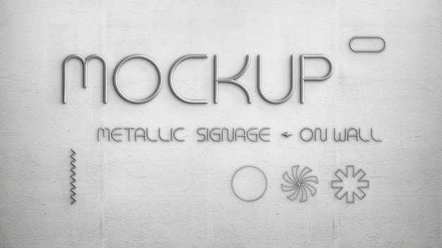 PSD mock-up con logo metallico